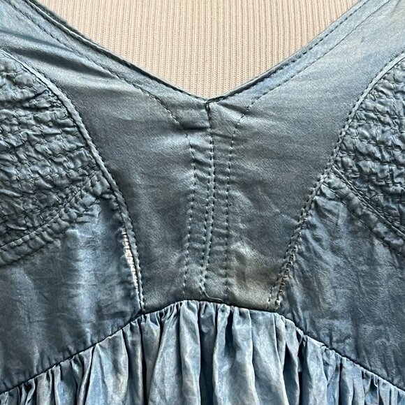Eairth Stargazer blue bustier slip dress Anthropologie NWT 1 Xs S Silk - Picture 6 of 12
